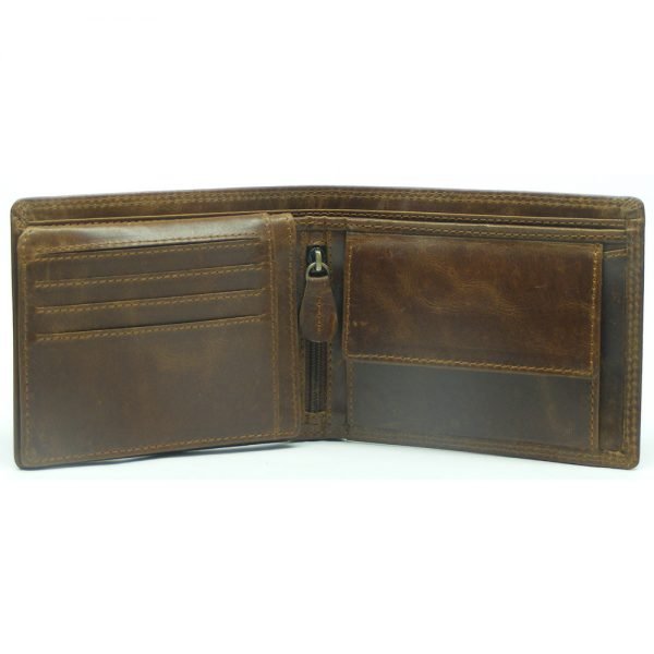 RFID protected leather credit card wallet