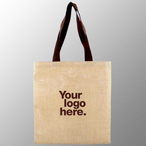 laminated jute tote bag