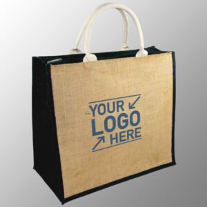 Jute Bag With Zipper and Padded Cotton Handles