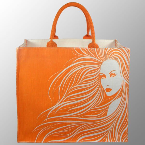 Elegant Looking Printed Jute Cotton (Juco) bag with cotton handles.