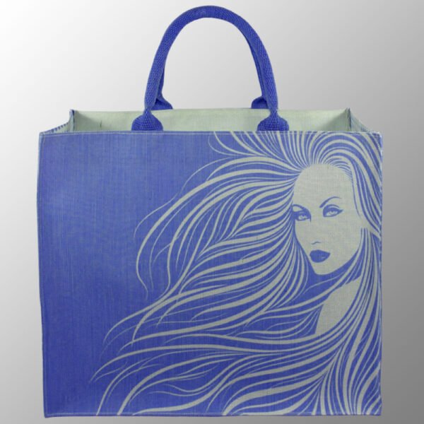 Elegant looking printed jute cotton bag # 2234 made from Dyed Jute Cotton Fabric with Long Lasting LDPE lamination