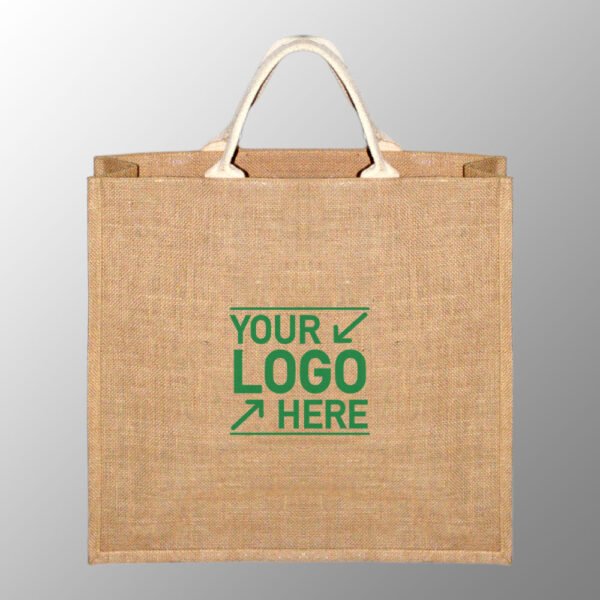 Jute Bag With Cotton Web Handles.