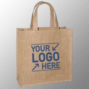 Jute Grocery Bag With Short Self Handles.