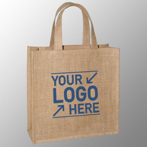 Jute Grocery Bag With Short Self Handles.