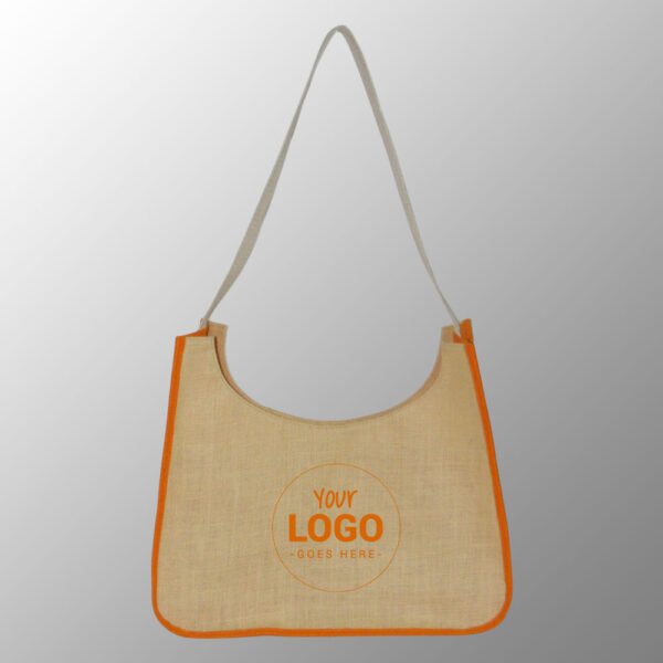 Jute Bag With Long Cotton Web Shoulder Handles.