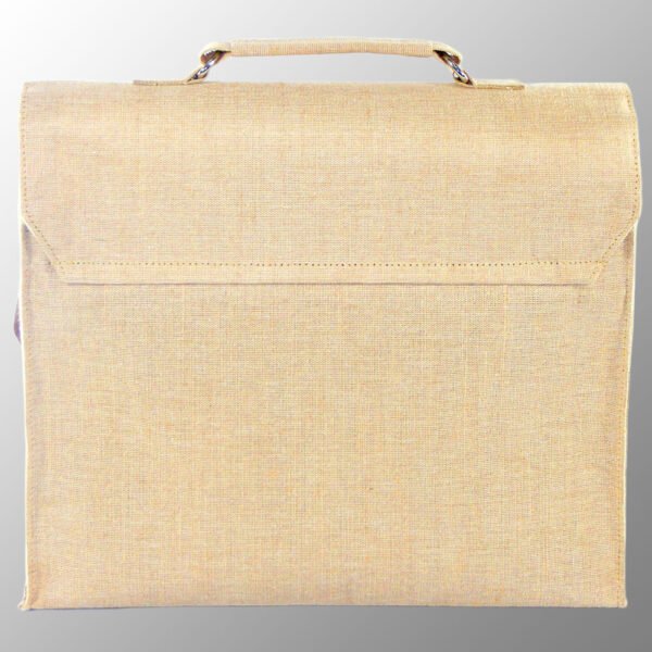 Elegant looking jute cotton school bag # 2238 made from Natural Jute Cotton Fabric with Long Lasting LDPE lamination