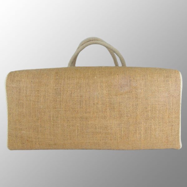 jute beach bag with cotton web handles