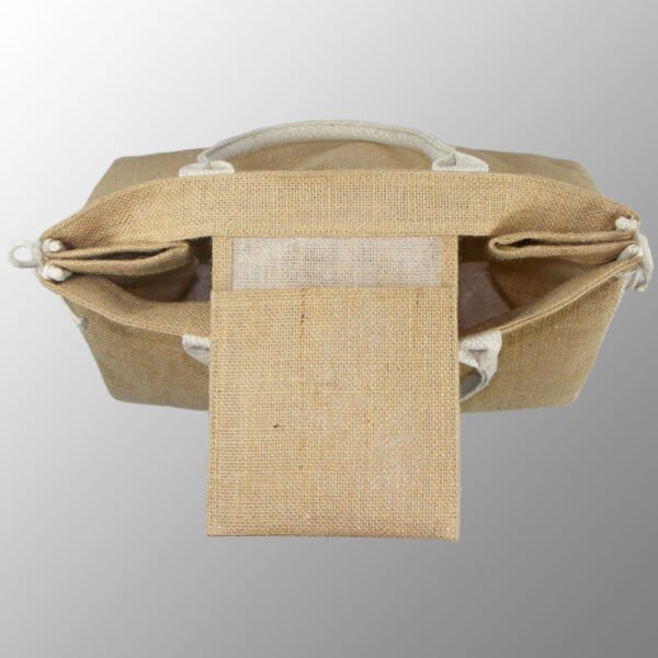 jute beach bag with cotton web handles