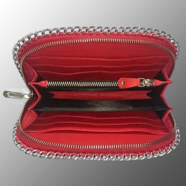 leather ladies purse with chain