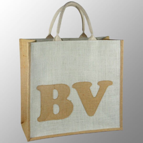 Jute Bag with Applique Work