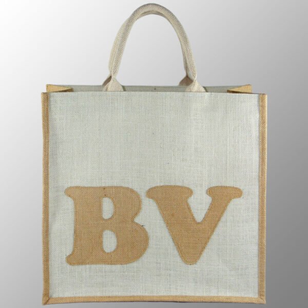 Jute Bag with Applique Work