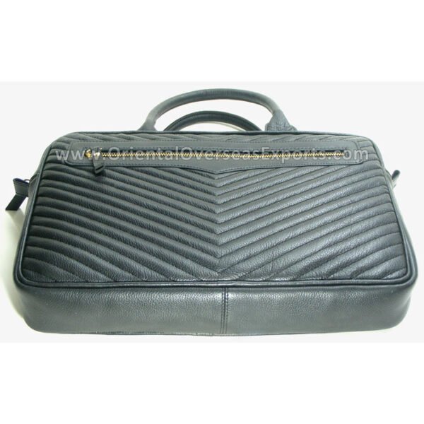 luxury quilted genuine leather laptop bag