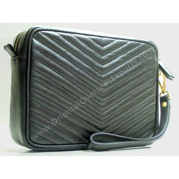 luxury real leather cosmetic bag