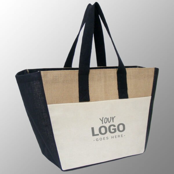 Jute Bag with Canvas Pocket