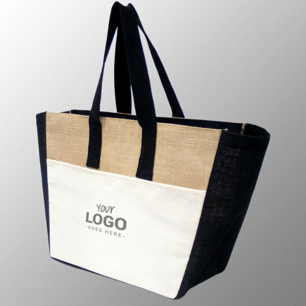 Jute Bag with Canvas Pocket