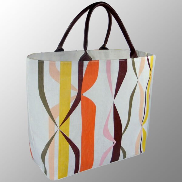 Multicolor Print Large Jute Bag