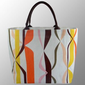 Multicolor Print Large Jute Bag