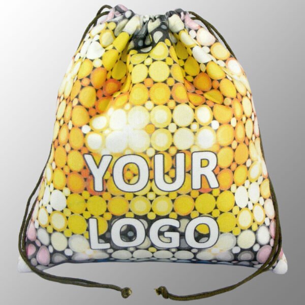 digitally printed canvas drawstring pouches