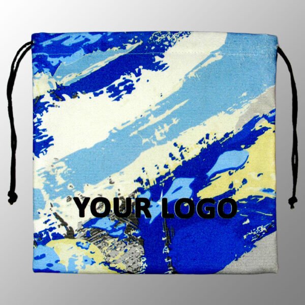 digitally printed canvas drawstring pouches