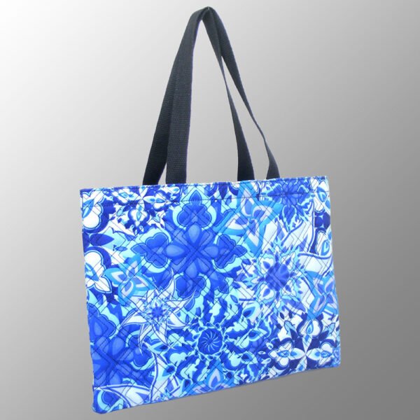 quilted canvas tote shopping bag