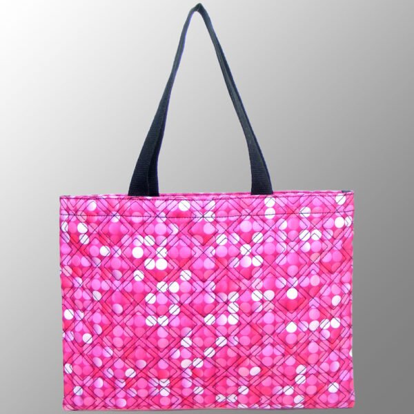 quilted canvas tote shopping bag