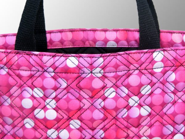 quilted canvas tote shopping bag