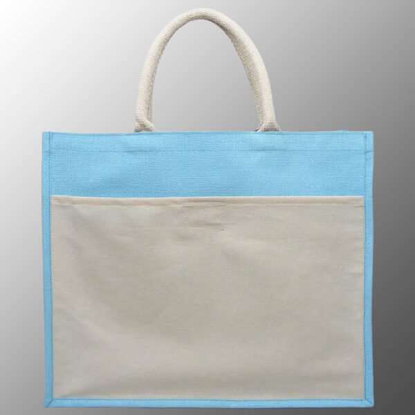 Canvas Pocket Jute Tote Bag