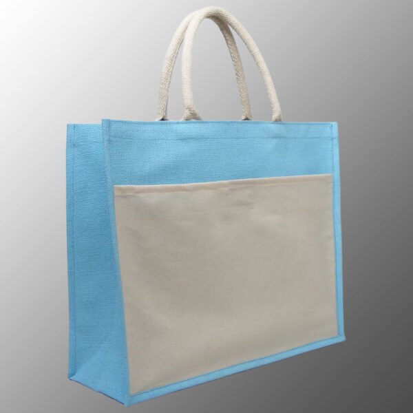 Canvas Pocket Jute Tote Bag